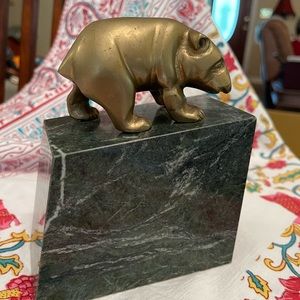 Andrea by Sadek Heavy Vintage Brass Bear Bookebd